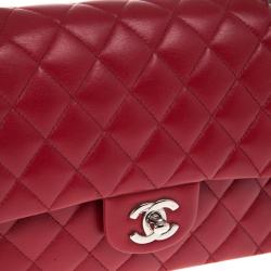 Pre Owned Chanel Red Classic Double Flap Bag