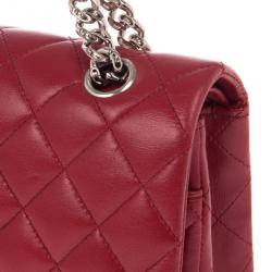 Pre Owned Chanel Red Classic Double Flap Bag