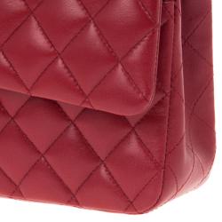 Pre Owned Chanel Red Classic Double Flap Bag