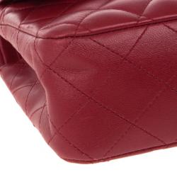 Pre Owned Chanel Red Classic Double Flap Bag