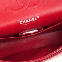 Pre Owned Chanel Red Classic Double Flap Bag