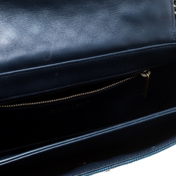 Pre Owned حقيبة شانيل قلاب مزدوج برفيكت ايدج متوسطة جلد سحلية بنية