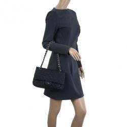 مملوكة مسبقًا Chanel Black Fabric Iridescent Sparkle and Glitter Flap Bag