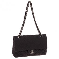 مملوكة مسبقًا Chanel Black Fabric Iridescent Sparkle and Glitter Flap Bag