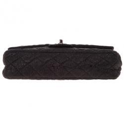 مملوكة مسبقًا Chanel Black Fabric Iridescent Sparkle and Glitter Flap Bag