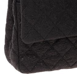 مملوكة مسبقًا Chanel Black Fabric Iridescent Sparkle and Glitter Flap Bag