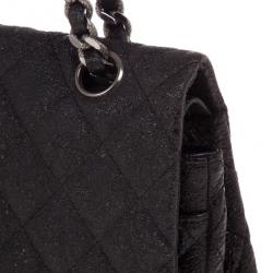 مملوكة مسبقًا Chanel Black Fabric Iridescent Sparkle and Glitter Flap Bag