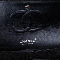 مملوكة مسبقًا Chanel Black Fabric Iridescent Sparkle and Glitter Flap Bag