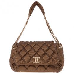 مملوكة مسبقًا Chanel Green Leather Small New Bubble Flap Bag