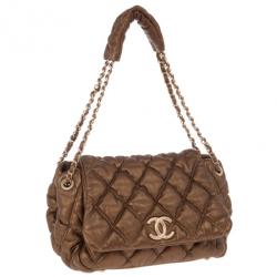�مملوكة مسبقًا Chanel Green Leather Small New Bubble Flap Bag