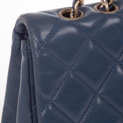 Pre Owned Chanel Blue Maxi Classic Flap Bag