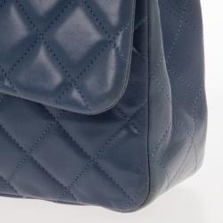 Pre Owned Chanel Blue Maxi Classic Flap Bag