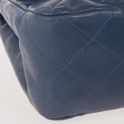 Pre Owned Chanel Blue Maxi Classic Flap Bag