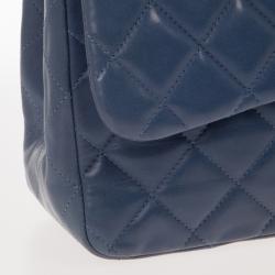 Pre Owned Chanel Blue Maxi Classic Flap Bag