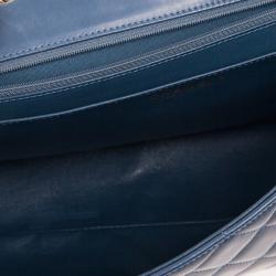 Pre Owned Chanel Blue Maxi Classic Flap Bag