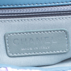 Pre Owned حقيبة شانيل قلاب كلاسيك متوسطة جلد وكروشيه متعددة الألوان