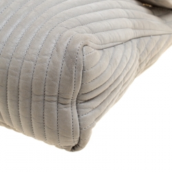 Pre Owned Chanel Grey Quilted Leather Mademoiselle Ligne Shoulder Bag