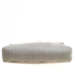 Pre Owned Chanel Grey Quilted Leather Mademoiselle Ligne Shoulder Bag