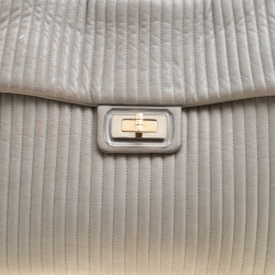 Pre Owned Chanel Grey Quilted Leather Mademoiselle Ligne Shoulder Bag