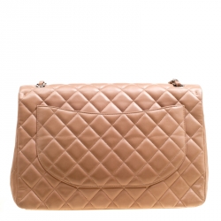 Pre Owned حقيبة شانيل قلاب كلاسيك ماكس جلد مبطن أسود