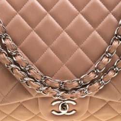 Pre Owned حقيبة شانيل قلاب كلاسيك ماكس جلد مبطن أسود