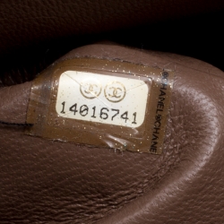 Pre Owned Chanel Taupe Quilted Leather Maxi Classic Single Flap Bag