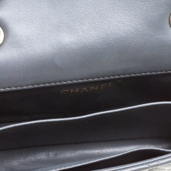 Pre Owned Chanel Grey Quilted Leather Mini Flap Shoulder Bag 