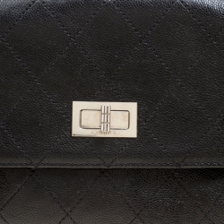 Pre Owned Chanel Black Quilted Caviar Leather Reissue Shoulder Bag
