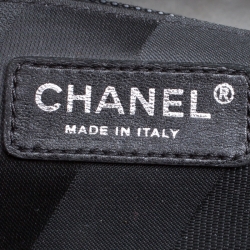 Pre Owned Chanel Black Quilted Glazed Leather Portobello Top Handle Bag