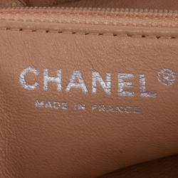 Pre Owned Chanel Maroon Leather Chain Trim Luxe Ligne Bowler Boston Duffle Bag