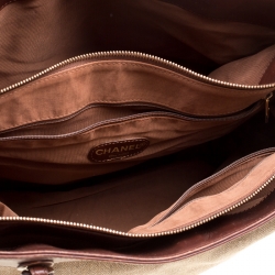 Pre Owned Chanel Beige/Brown Canvas and Leather Vintage CC Tote