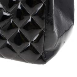 Pre Owned Chanel Black Vintage Patent GST Grand Shopping Tote Bag
