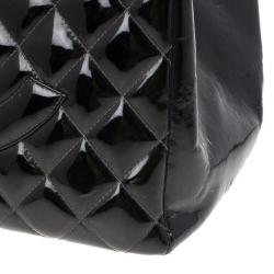 Pre Owned Chanel Black Vintage Patent GST Grand Shopping Tote Bag