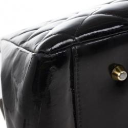 Pre Owned Chanel Black Vintage Patent GST Grand Shopping Tote Bag