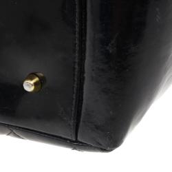 Pre Owned Chanel Black Vintage Patent GST Grand Shopping Tote Bag
