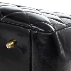 Pre Owned Chanel Black Vintage Patent GST Grand Shopping Tote Bag