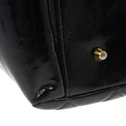 Pre Owned Chanel Black Vintage Patent GST Grand Shopping Tote Bag