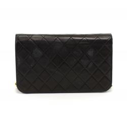 Pre Owned Chanel Black Quilted Leather Vintage Flap Bag