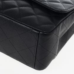 Pre Owned Chanel Black Caviar Maxi Classic Flap Bag