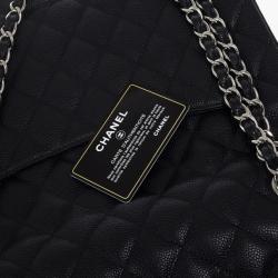 Pre Owned Chanel Black Caviar Maxi Classic Flap Bag