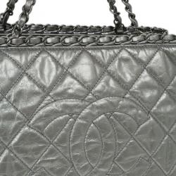 Pre Owned Chanel Metallic Leather Chain Me Tote