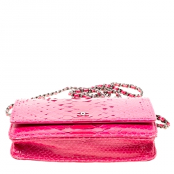 Chanel Pink Python CC Wallet on Chain