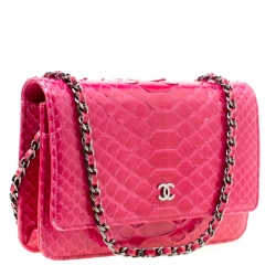 Chanel Pink Python CC Wallet on Chain