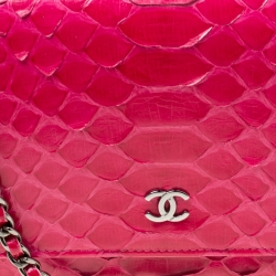 Chanel Pink Python CC Wallet on Chain