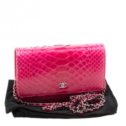 Chanel Pink Python CC Wallet on Chain