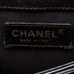 Pre Owned Chanel Black Leather Top Handle Flap Bag