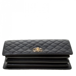 Pre Owned Chanel Black Leather Top Handle Flap Bag