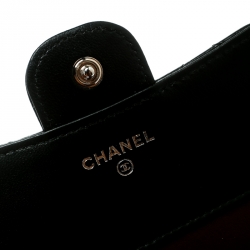 Chanel Black Quilted Leather CC Compact Wallet