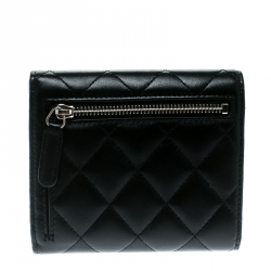 Chanel Black Quilted Leather CC Compact Wallet