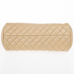 Pre Owned Chanel Beige Lambskin Mademoiselle Chain Tote 